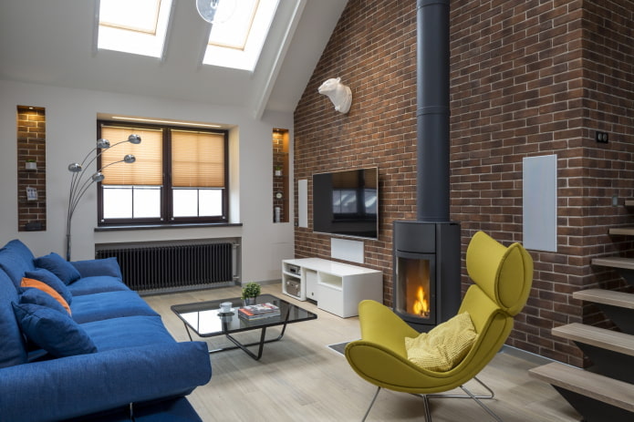 Loft in de woonkamer van een landhuis