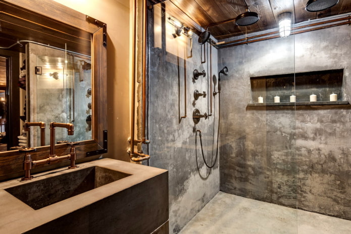 fürdőszoba befejezése betonhoz