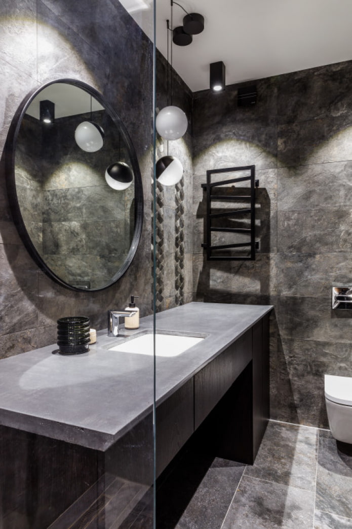 accenti neri in bagno