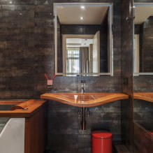 Come decorare l'interno del bagno con colori scuri? -1