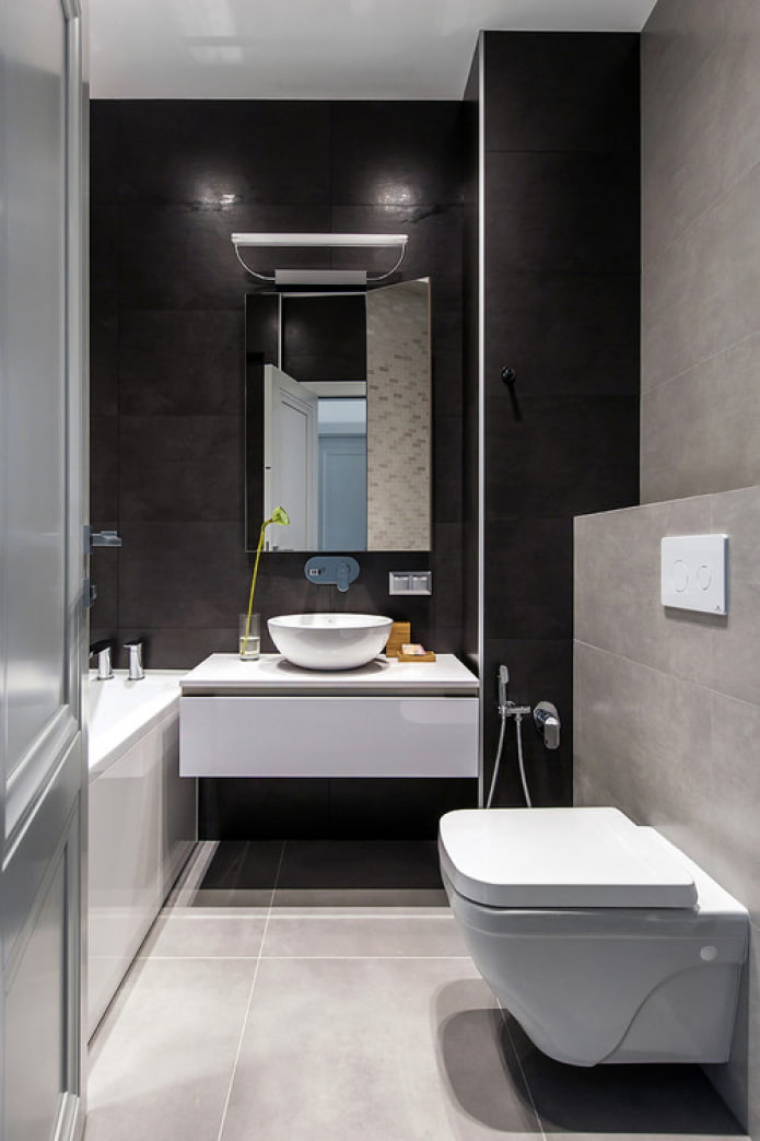 bagno nero e grigio