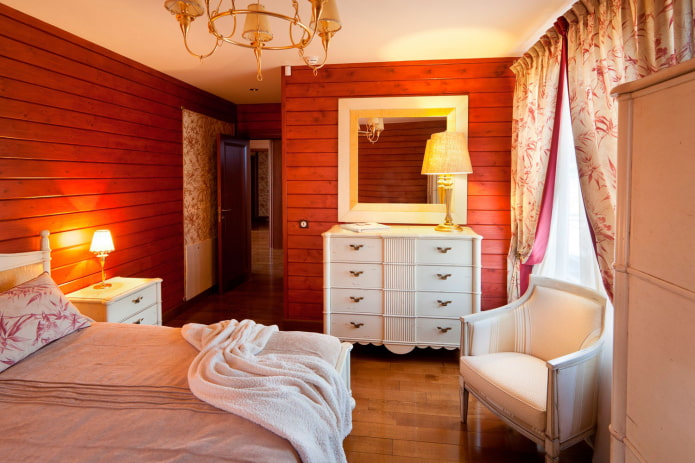 muren van hout in de slaapkamer