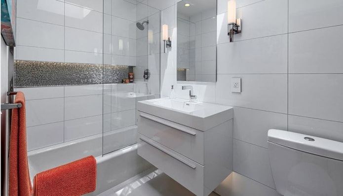 minimalistische stijl in het interieur van de badkamer