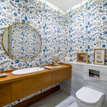 Πώς να επιλέξετε ταπετσαρία για την τουαλέτα: 60 μοντέρνες φωτογραφίες και ιδέες σχεδιασμού-0