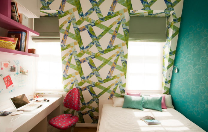 עיצוב חדר שינה בעליית הגג לילדה מתבגרת