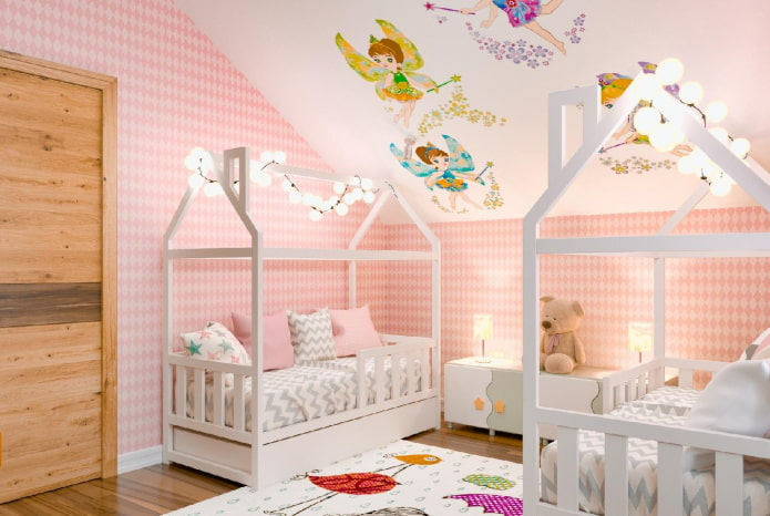 dizajn spavaće sobe za dvije predškolske djevojčice