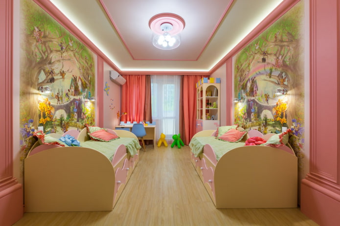 dizajn spavaće sobe za dvije predškolske djevojčice