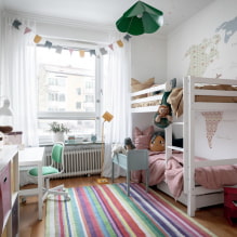 Soba za dvije djevojčice: dizajn, zoniranje, raspored, dekoracija, namještaj, rasvjeta-4