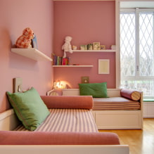 Soba za dvije djevojčice: dizajn, zoniranje, raspored, dekoracija, namještaj, rasvjeta-3