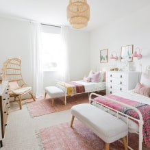 Soba za dvije djevojčice: dizajn, zoniranje, raspored, dekoracija, namještaj, rasvjeta-2