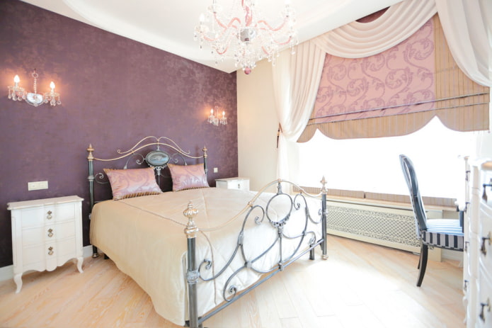 kovácsoltvas ágy a hálószobában klasszikus stílusban