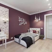 インテリアの美しい紫色のベッドルーム-7
