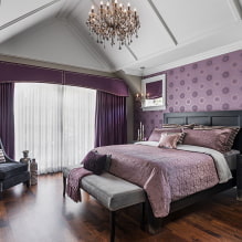 インテリアの美しい紫色のベッドルーム-6