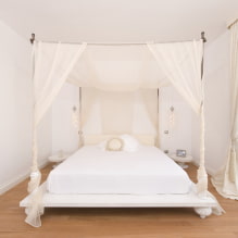 Krevet s baldahinom: vrste, izbor tkanine, dizajn, stilovi, primjeri u spavaćoj sobi i dječjoj sobi-1