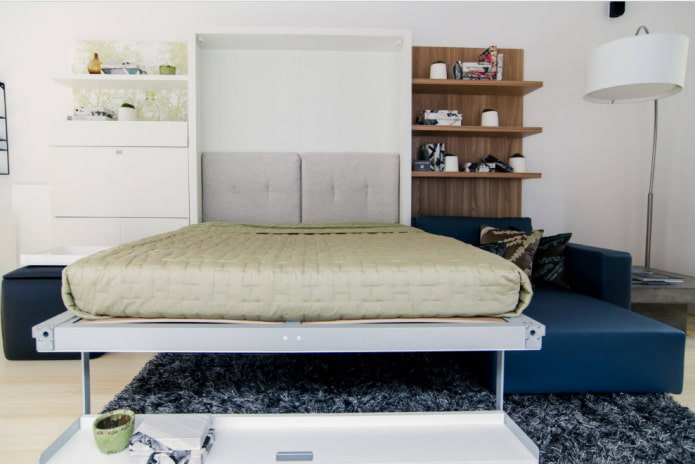 armadio letto con divano all'interno