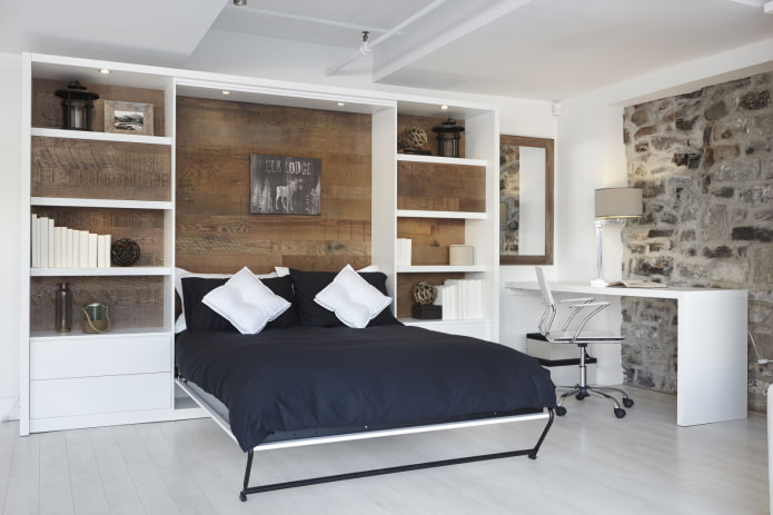 design del letto da incasso all'interno
