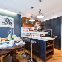 Keuken-woonkamer 14 m² - fotobeoordeling van de beste oplossingen-7