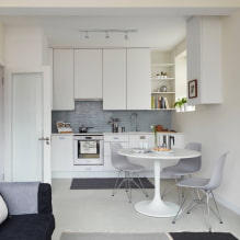 Keuken-woonkamer 14 m² - fotobeoordeling van de beste oplossingen-3