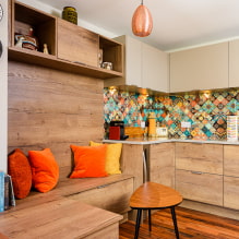 Keuken-woonkamer 14 m² - fotobeoordeling van de beste oplossingen-2