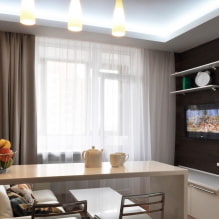 Keuken-woonkamer 14 m² - fotobeoordeling van de beste oplossingen-0