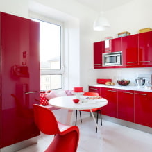 Raudona virtuvė: dizaino ypatybės, nuotraukos, deriniai-1