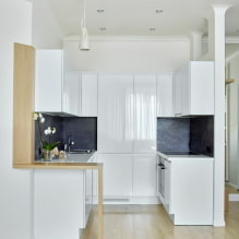 נישת מטבח בדירה: עיצוב, צורה ומיקום, צבע, אפשרויות תאורה -5