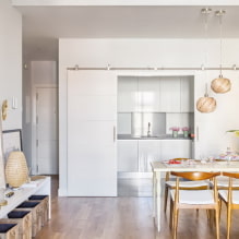 נישת מטבח בדירה: עיצוב, צורה ומיקום, צבע, אפשרויות תאורה -1