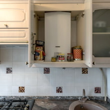 Kuhinja u Hruščovu s plinskim grijačem vode: mogućnosti smještaja, 37 fotografija-5