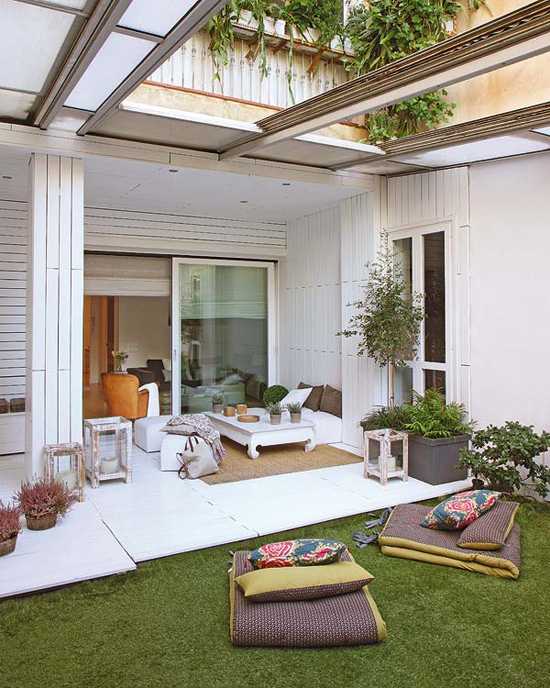 terrasse og hage i leiligheten