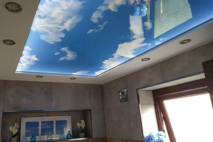plafond met een foto van de lucht