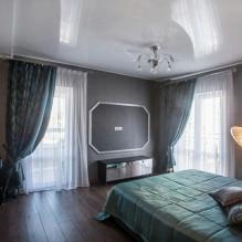 Soffitti tesi nella camera da letto: 60 opzioni moderne, foto all'interno-21