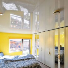 Spanplafonds in de slaapkamer: 60 moderne opties, foto in het interieur-22
