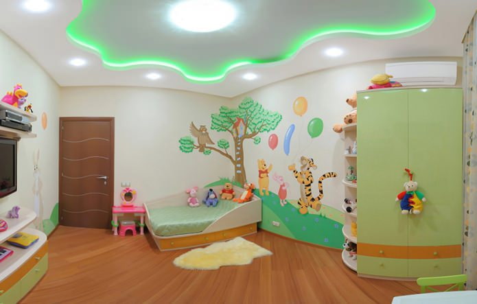 עיצוב תקרה מתיחה בחדר הילדים