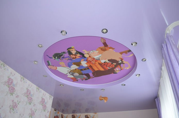 子供部屋の写真プリントが付いているストレッチ天井