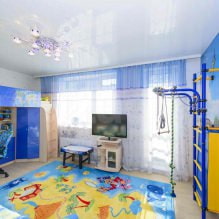 子供部屋の天井を伸ばす：60枚の最高の写真とアイデア-4
