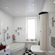 Spanplafond in de badkamer: voor- en nadelen, soorten en voorbeelden van design-7