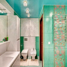Spanplafond in de badkamer: voor- en nadelen, soorten en voorbeelden van design-4