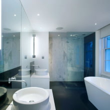 Spanplafond in de badkamer: voor- en nadelen, soorten en voorbeelden van ontwerp-2
