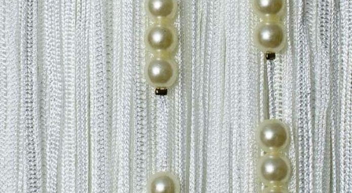 siūlų užuolaidos su perlais
