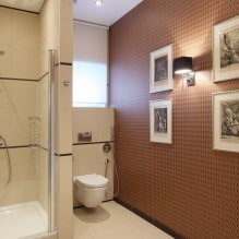 Behang voor de badkamer: voor- en nadelen, soorten, design, 70 foto's in het interieur-27