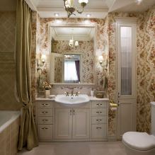 Pozadina za kupaonicu: prednosti i nedostaci, vrste, dizajn, 70 fotografija u unutrašnjosti-21
