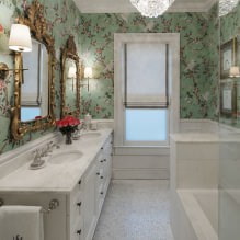 Pozadina za kupaonicu: prednosti i nedostaci, vrste, dizajn, 70 fotografija u unutrašnjosti-11