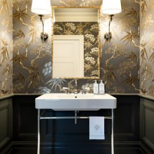 Tapete za kupaonicu: prednosti i nedostaci, vrste, dizajn, 70 fotografija u unutrašnjosti-9