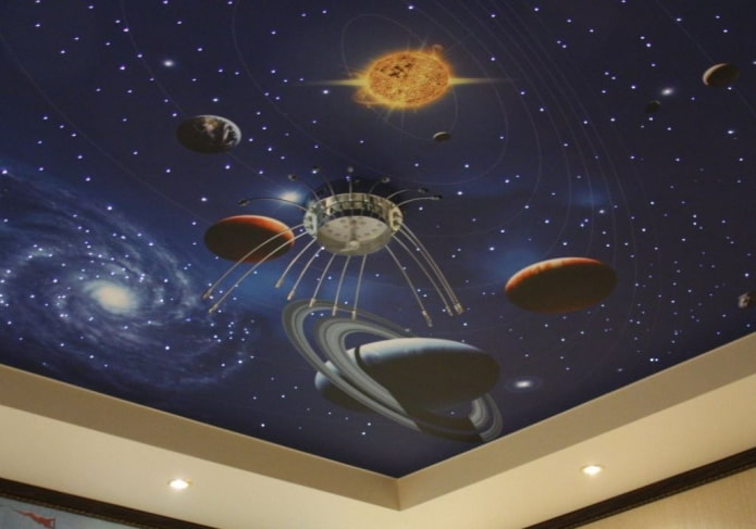 plafondbehang met de afbeelding van ruimte