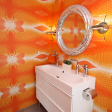 Narancssárga tapéta: típusok, design és rajzok, árnyalatok, kombinációk, fotók a belső térben-7