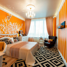 Narancssárga tapéta: típusok, design és rajzok, árnyalatok, kombinációk, fotók a belső térben-2