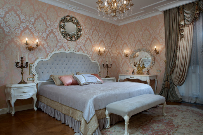 Slaapkamer interieur in Victoriaanse stijl