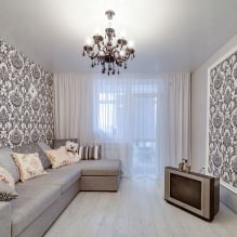 Behang in het interieur van de woonkamer: 60 moderne ontwerpopties-16