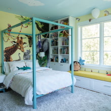 Zidni ukras u dječjoj sobi: vrste materijala, boja, dekor, fotografija u unutrašnjosti-8