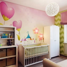 Zidni ukras u dječjoj sobi: vrste materijala, boja, dekor, fotografija u unutrašnjosti-2